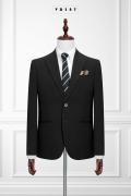 387 Bộ Vest Đen Sọc Ẩn 2 Nút #1